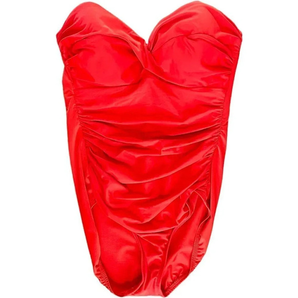 MIRACLESUIT Red Rock Solid Madrid Strapless One Piece - Picture 3 of 13